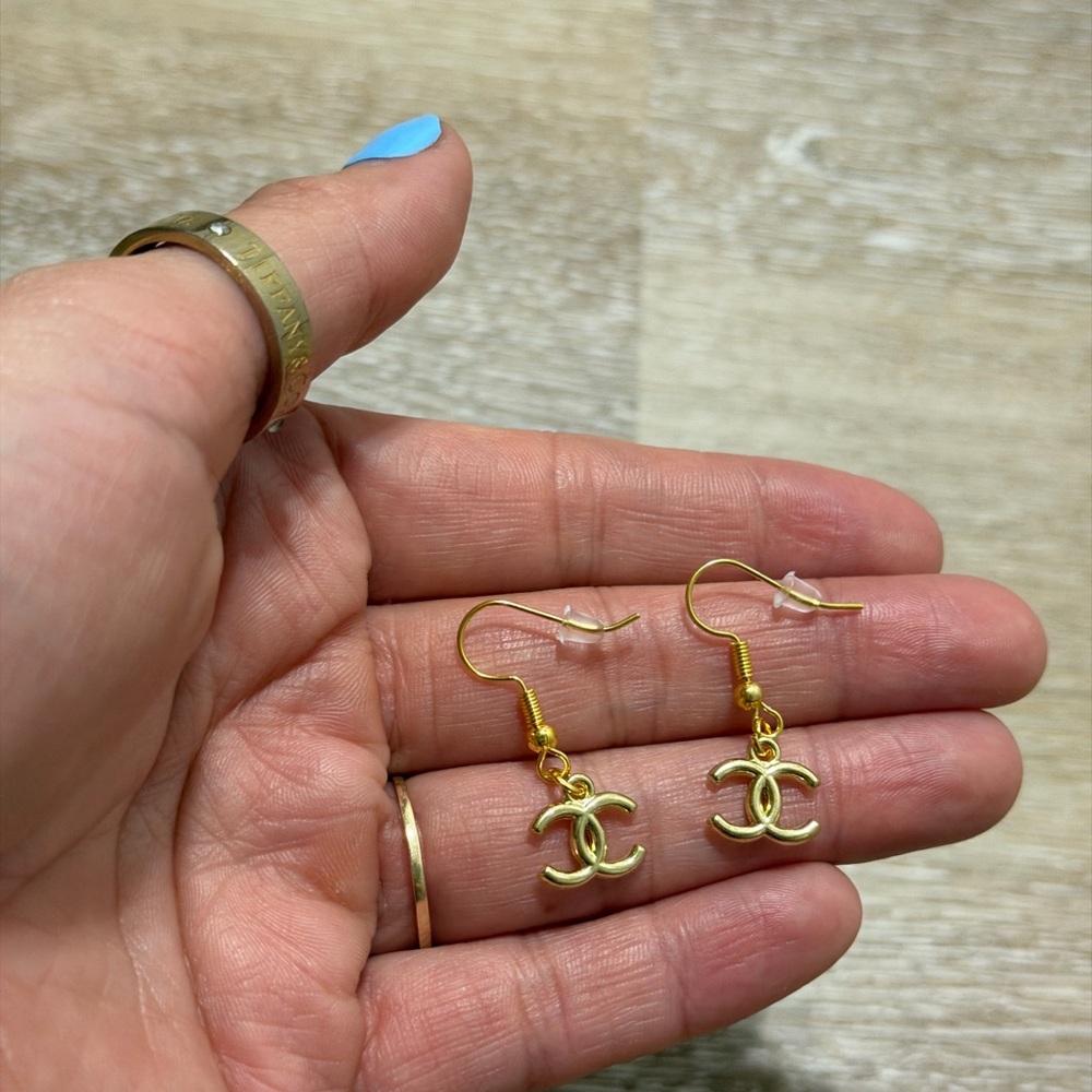 Gold cc Earrings